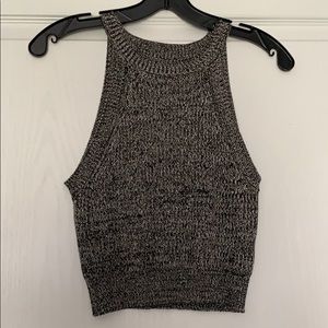 Black & White Knit Crop Top